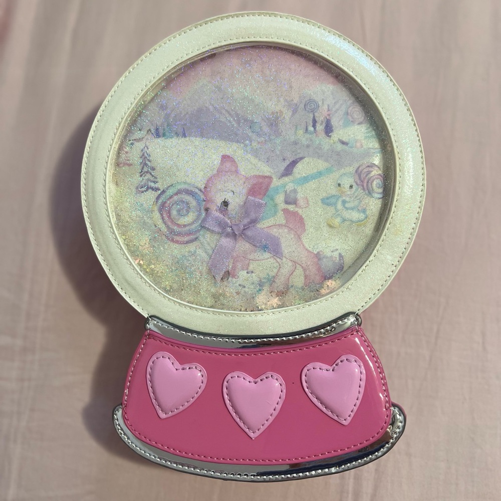 Dolls Kill Sugar Thrillz Pink Heart Snow Globe Purse